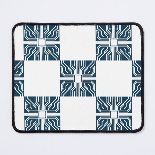Item preview, Futuristic Tech Microchip Checkerboard Seamless Pattern in Teal Circuit Board designed and sold by Longsilp.