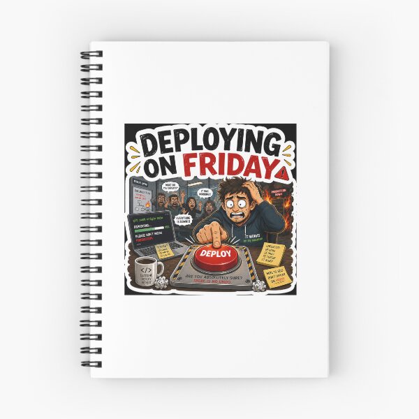Item preview, Deploying On Friday Funny Software Engineer Sticker designed and sold by OrbitMood.