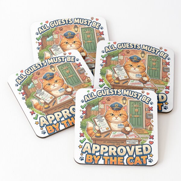 Item preview, All Guests Must Be Approved By The Cat Funny Cat Lover Design designed and sold by Pixel Analytics.