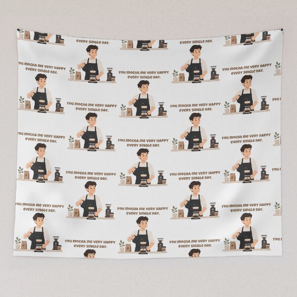 Item preview, You Mocha Me Very Happy Every Single Day - Funny Coffee Pun designed and sold by Latitude 1°N.