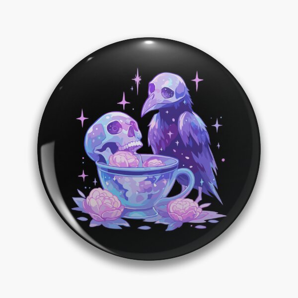 Item preview, Pastel Goth Crow Tea Party Gothic Art designed and sold by Tinycraftyalien.