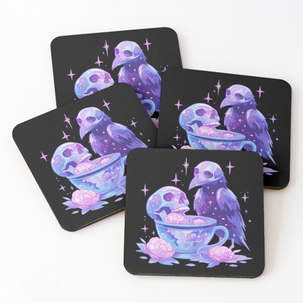 Item preview, Pastel Goth Crow Tea Party Gothic Art designed and sold by Tinycraftyalien.
