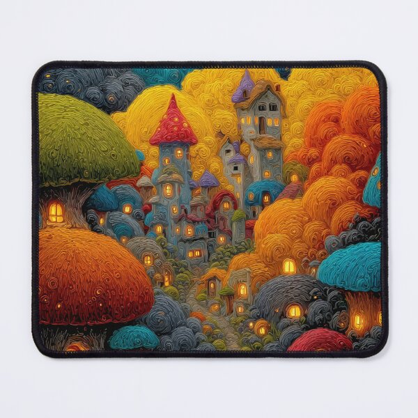 Item preview, Whimsical Mushroom Village at Dusk designed and sold by Whispers of Light✨.