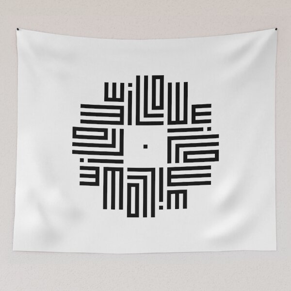 Item preview, WILLOW | Black  | Modern Geometric Kufi Calligraphy | From Name to Art   designed and sold by FOR YOUR NAME.