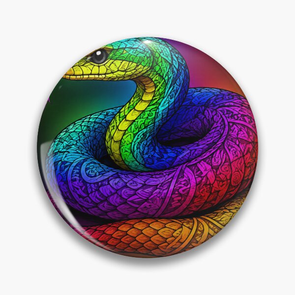 Item preview, Rainbow Snake with Flicking Tongue – Psychedelic Serpent Art designed and sold by Karszul.