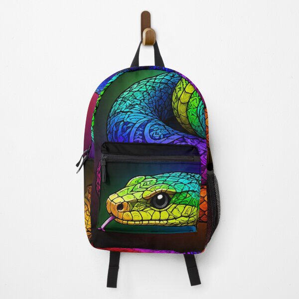 Item preview, Rainbow Snake with Flicking Tongue – Psychedelic Serpent Art designed and sold by Karszul.