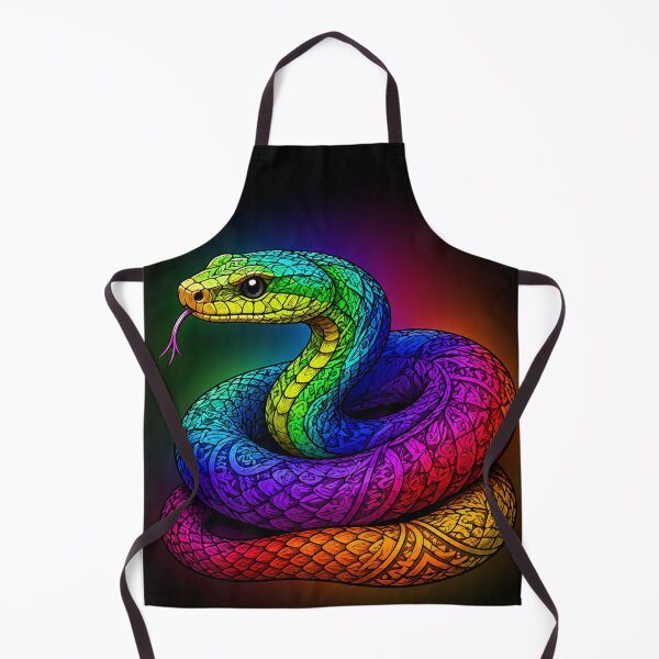 Item preview, Rainbow Snake with Flicking Tongue – Psychedelic Serpent Art designed and sold by Karszul.