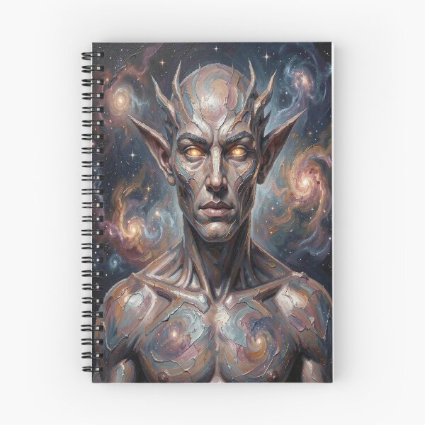 Item preview, Cosmic portrait of an ancient being made of stardust, nebulae, and galactic energy in impasto. designed and sold by FotoworldEdel.