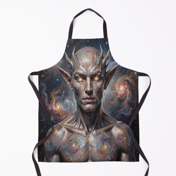 Item preview, Cosmic portrait of an ancient being made of stardust, nebulae, and galactic energy in impasto. designed and sold by FotoworldEdel.
