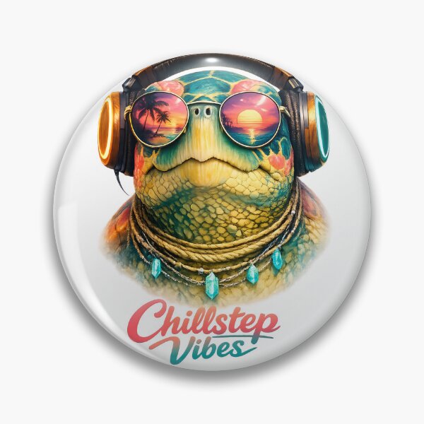 Item preview, Chillstep Vibes Retro Sea Turtle DJ Neon Sunset designed and sold by  ZenRave Designs.