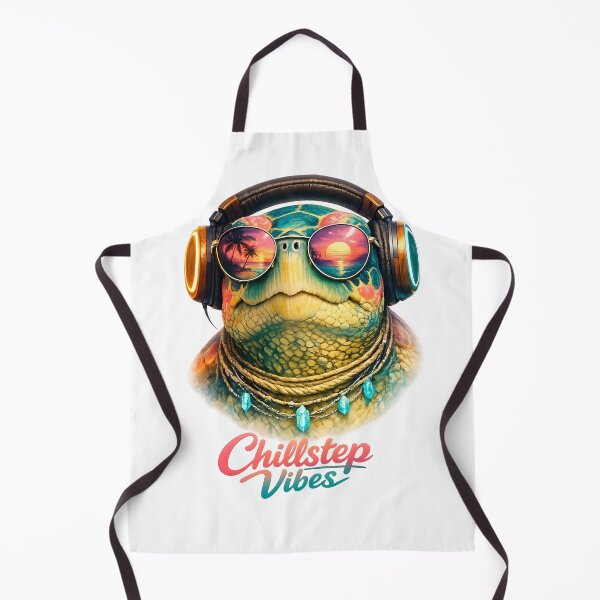Item preview, Chillstep Vibes Retro Sea Turtle DJ Neon Sunset designed and sold by  ZenRave Designs.