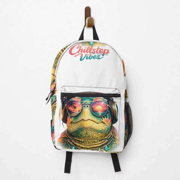 Item preview, Chillstep Vibes Retro Sea Turtle DJ Neon Sunset designed and sold by ZenRave Designs.