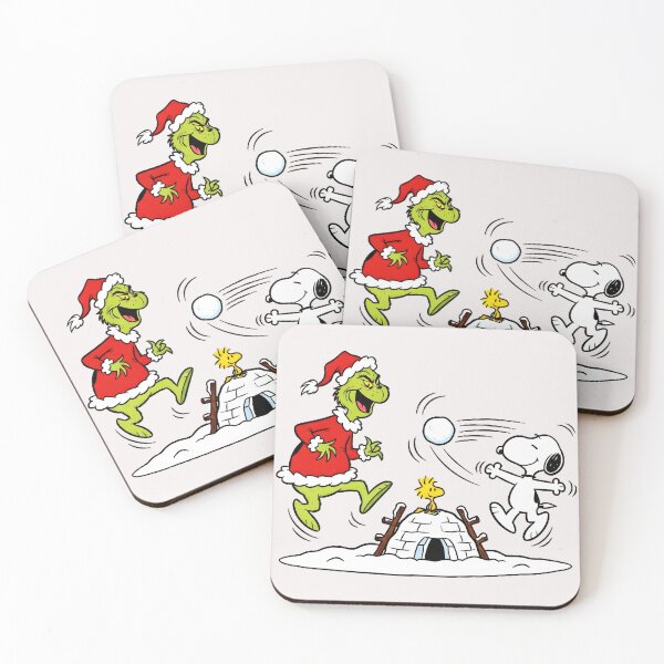 Item preview, Grinch Snoopy Woodstock Snowball Fight Christmas Holiday designed and sold by LysiTHWIP.