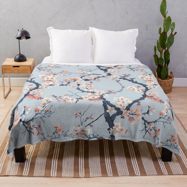Item preview, Sora Sakura - Serene Blue Japanese Blossom Pattern designed and sold by KaitoJapanDesign.