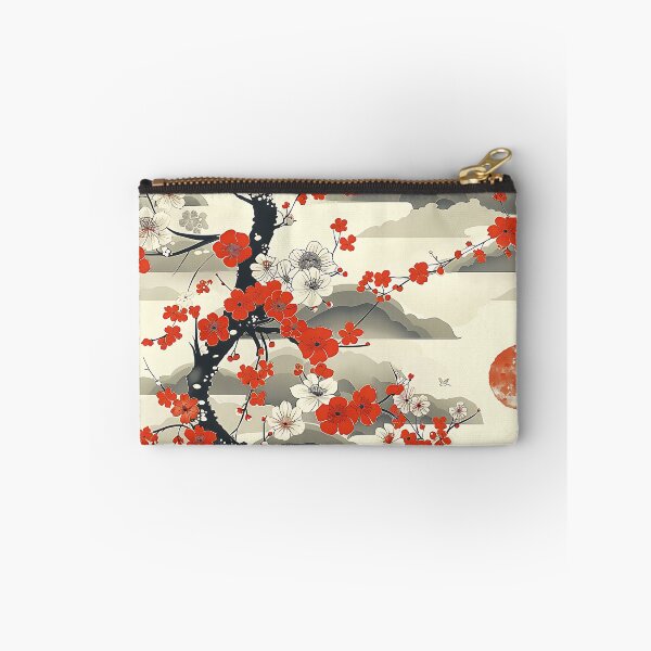Item preview, Aka Ume - Traditional Japanese Red Blossom and Clouds designed and sold by KaitoJapanDesign.