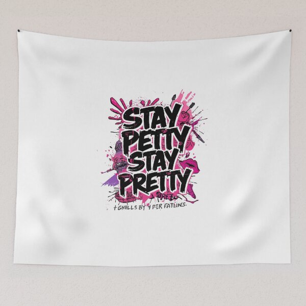 Item preview, Stay Petty Stay Pretty Neon Pink Grunge Graffiti Sarcastic Quote designed and sold by ConfuseLab Alt.