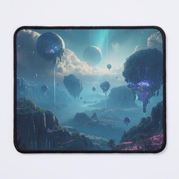 Item preview, Floating Infinity Islands Bioluminescent Alien Fantasy Landscape designed and sold by Luminous Wilds.