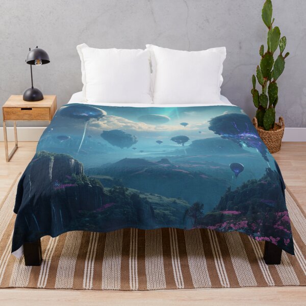 Item preview, Floating Infinity Islands Bioluminescent Alien Fantasy Landscape designed and sold by Luminous Wilds.
