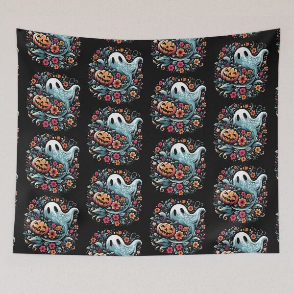 Item preview, Floral Ghost and Pumpkin Halloween designed and sold by BriSher.