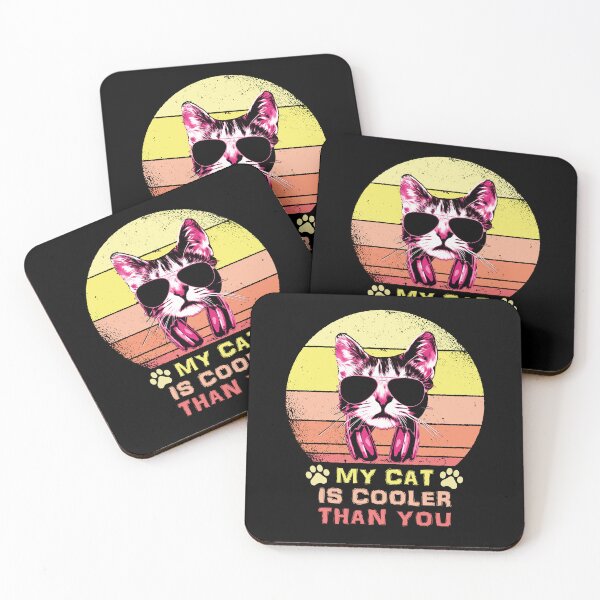 Item preview, My Cat Is Cooler Than You Retro Sunset Feline designed and sold by marke770.
