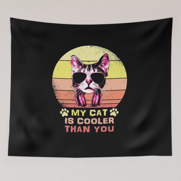 Item preview, My Cat Is Cooler Than You Retro Sunset Feline designed and sold by marke770.