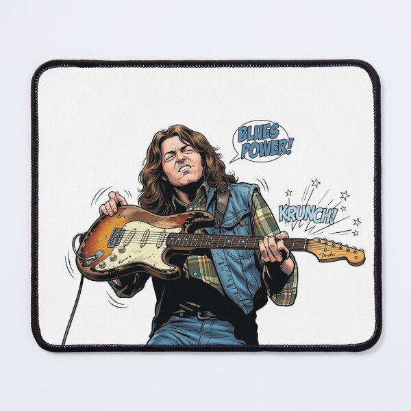 Item preview, Rory Gallagher Blues Power Retro Comic Rock Sticker designed and sold by topprinting.