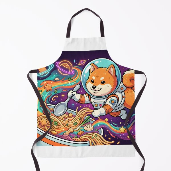 Item preview, Kawaii Shiba Inu Astronaut Eating Ramen in Cosmic Space Galaxy designed and sold by MCV-Designs.