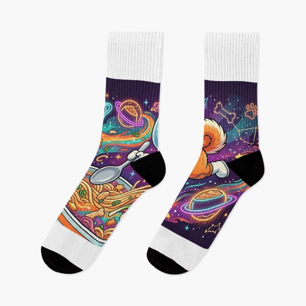 Item preview, Kawaii Shiba Inu Astronaut Eating Ramen in Cosmic Space Galaxy designed and sold by MCV-Designs.
