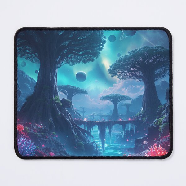 Item preview, Aurora World Tree Ocean Fantasy Alien Landscape designed and sold by Luminous Wilds.