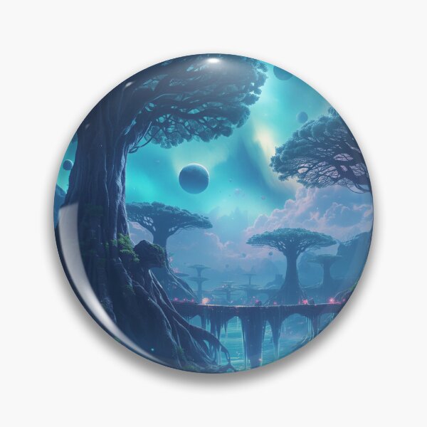 Item preview, Aurora World Tree Ocean Fantasy Alien Landscape designed and sold by Luminous Wilds.