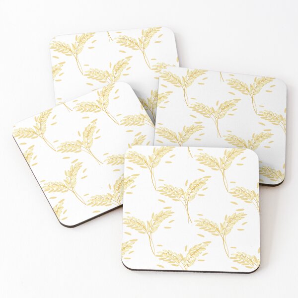 Item preview, Golden rice ears harvest seamless pattern in minimal botanical style designed and sold by Longsilp.
