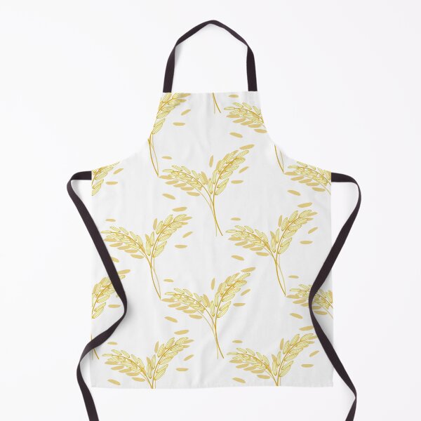 Item preview, Golden rice ears harvest seamless pattern in minimal botanical style designed and sold by Longsilp.