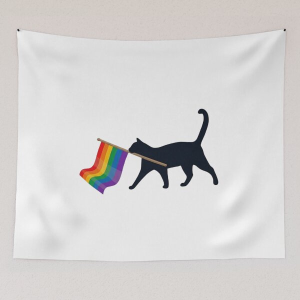 Item preview, Pride Cat Carrying Rainbow Flag – Colorful Equality and Love Celebration Design for Cat Lovers designed and sold by Trendesigne.