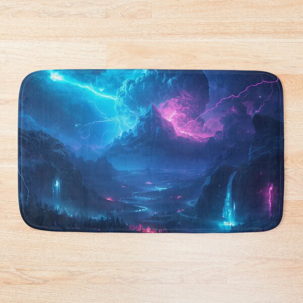 Item preview, Celestial Storm Bioluminescent Fantasy Alien Landscape designed and sold by Luminous Wilds.
