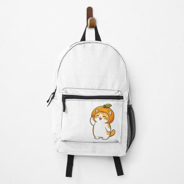 Item preview, Cute Orange Cat Wearing Tangerine Hat Kawaii Citrus Fruit Ginger Kitty Illustration designed and sold by NoopnyangStudio.