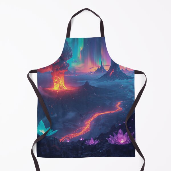 Item preview, Neon Crystal Volcano Sci-Fi Fantasy Alien Landscape designed and sold by Luminous Wilds.