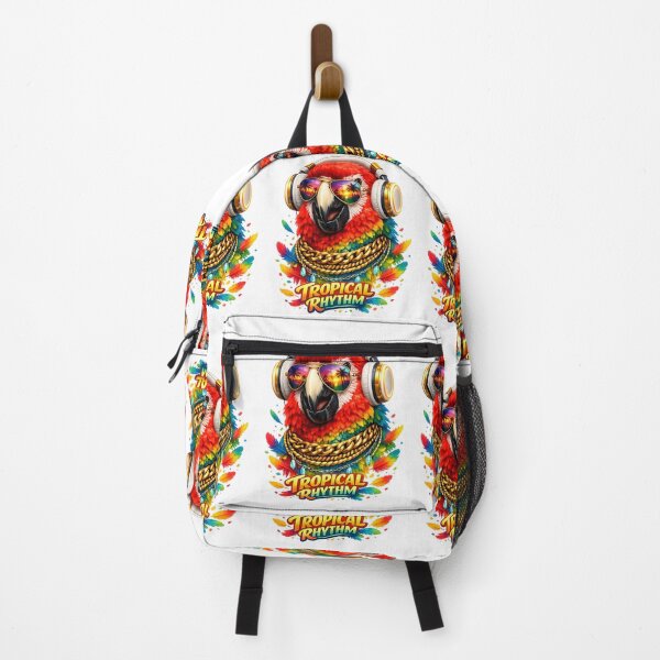 Item preview, Tropical Rhythm Macaw Parrot DJ Festival Glow designed and sold by  ZenRave Designs.