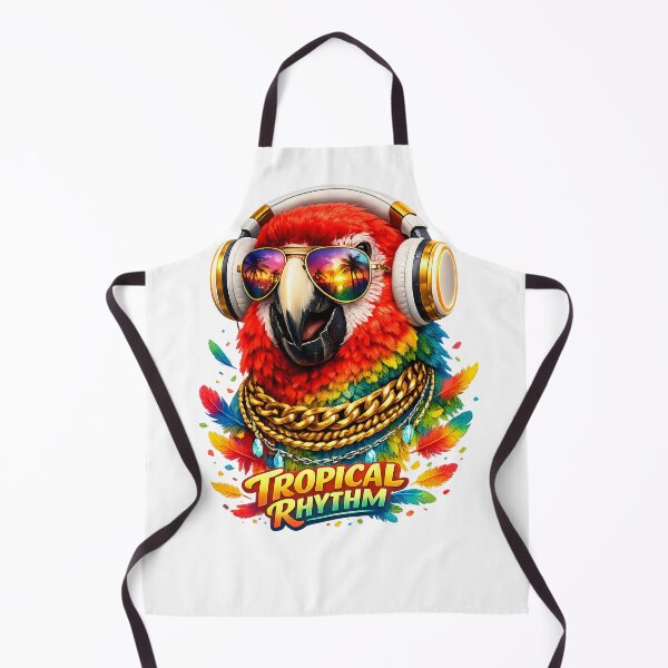 Item preview, Tropical Rhythm Macaw Parrot DJ Festival Glow designed and sold by ZenRave Designs.