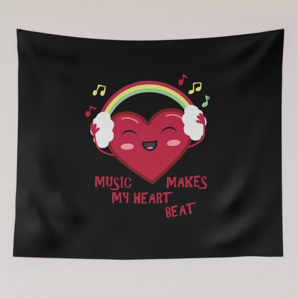 Item preview, Music Makes My Heart Beat Kawaii Heart Design designed and sold by marke770.