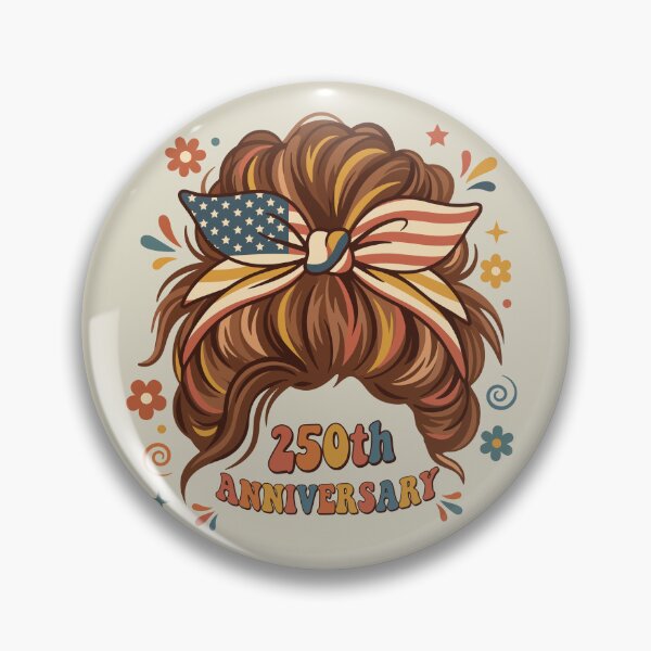 Item preview, Groovy Retro 250th Anniversary Messy Bun designed and sold by bedakreatif.