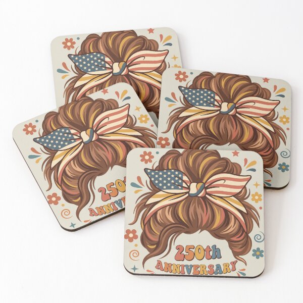 Item preview, Groovy Retro 250th Anniversary Messy Bun designed and sold by bedakreatif.