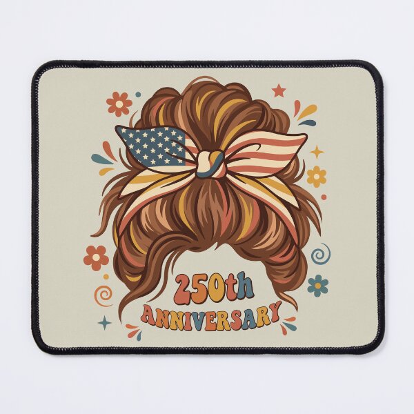 Item preview, Groovy Retro 250th Anniversary Messy Bun designed and sold by bedakreatif.