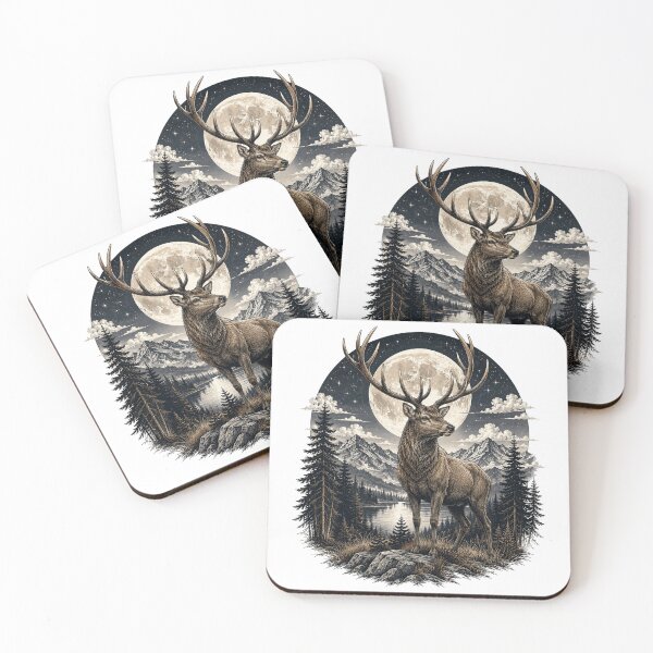 Item preview, Majestic Stag Under The Full Moon designed and sold by the-dovlat.