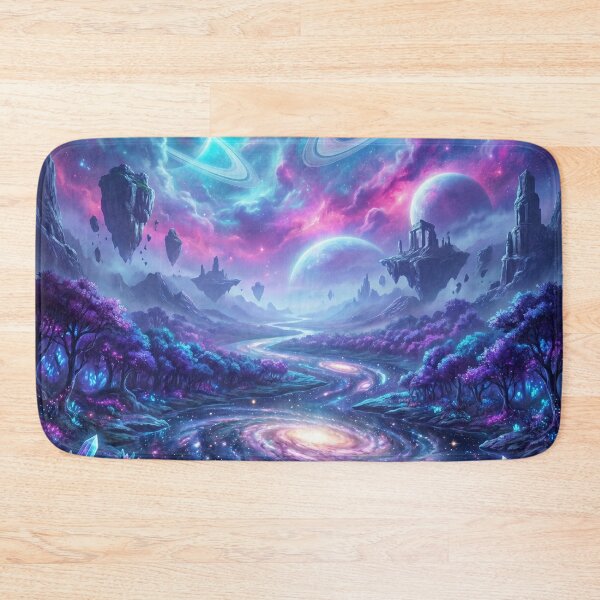 Item preview, Galaxy River Bioluminescent Fantasy Alien Landscape designed and sold by Luminous Wilds.