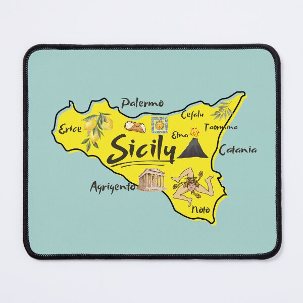 Item preview, Sicily Travel Map designed and sold by AnulaArt.