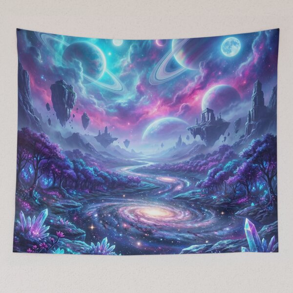 Item preview, Galaxy River Bioluminescent Fantasy Alien Landscape designed and sold by Luminous Wilds.