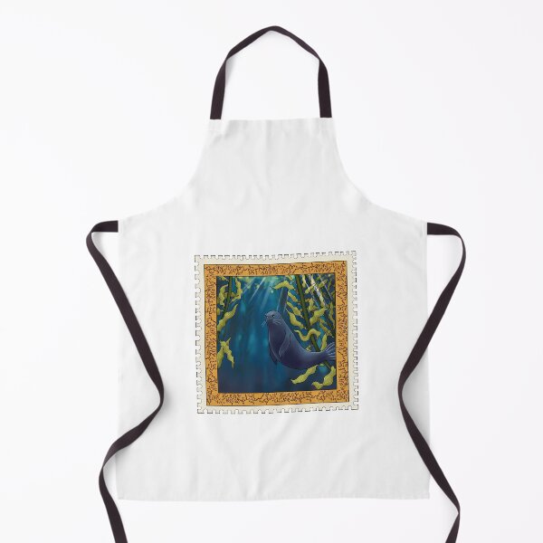 Item preview, Kelp Forest Seal - Vintage Ocean Postage Stamp Art designed and sold by sorarosaart.