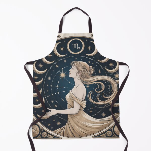 Item preview, Celestial Art Nouveau Goddess – Gold Zodiac Astrology Wall Art Print designed and sold by Tamas Das.