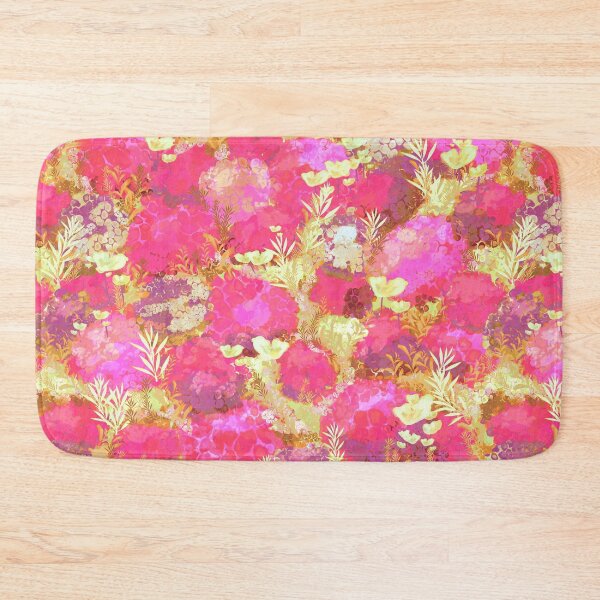 Item preview, Fabric in Absolute Pink Garden Dream / Large Size / Florals in romantic hot hues designed and sold by Elisa Moriconi.