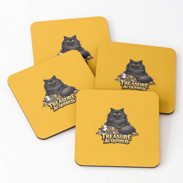 Item preview, Treasure Acquired Chaotic Black Cat Sticker designed and sold by Cosmos Creative Studios.
